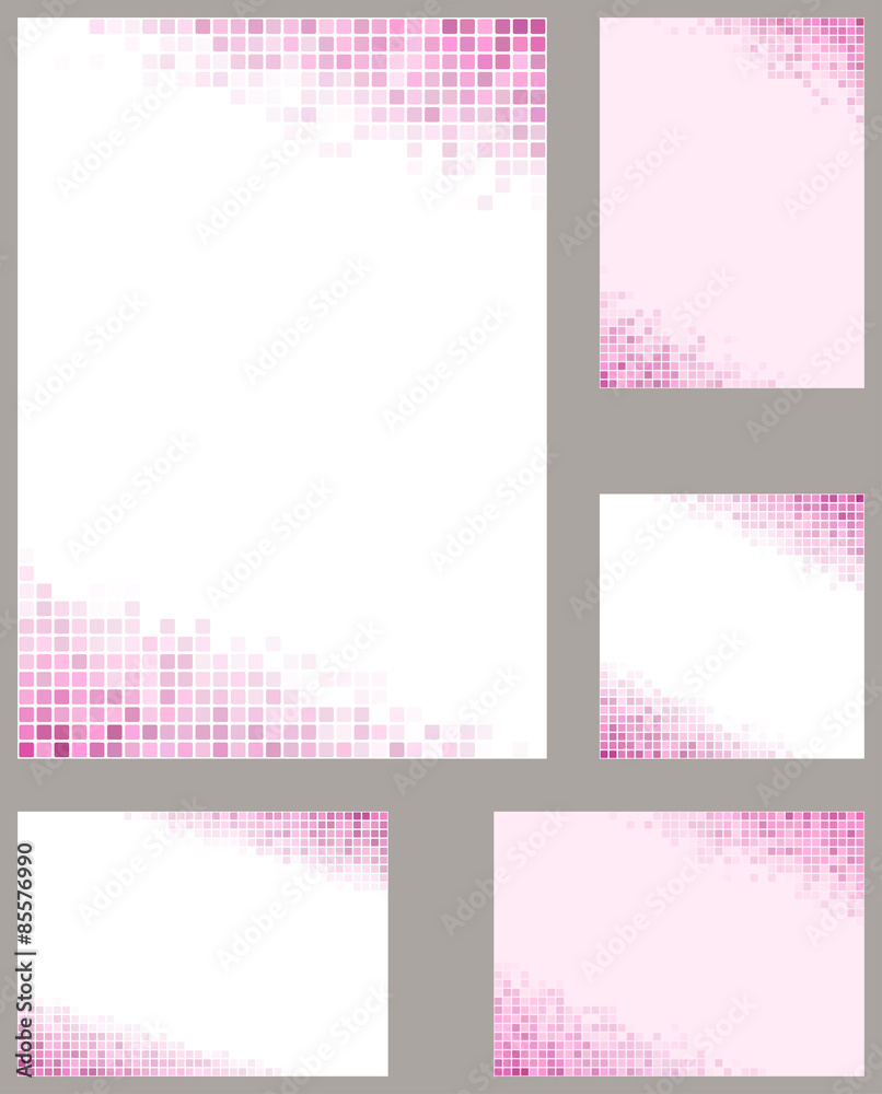 Pink pixel mosaic page corner design template