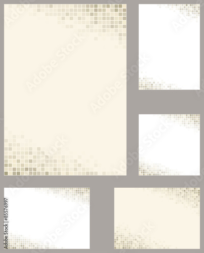 Pixel mosaic page corner design template