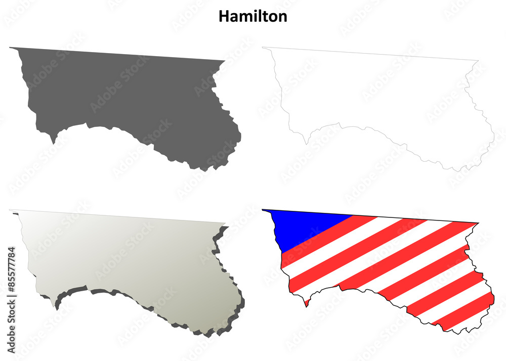 Hamilton County (Florida) outline map set