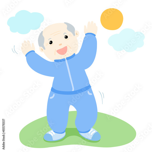 senior man love to exercise vector
