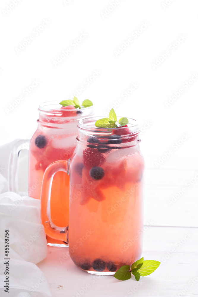 Watermelon lemonade with blueberries Watermelon lemonade with blueberries