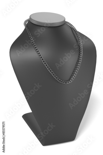 3d render of necklace on dummy