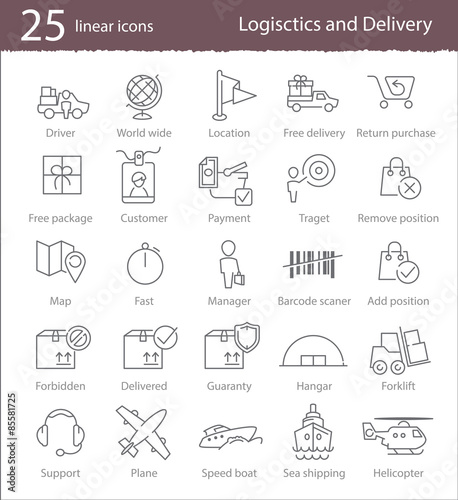 Logistics and delivery icons