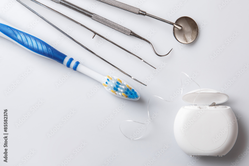 Different tools for dental care Different tools for dental care