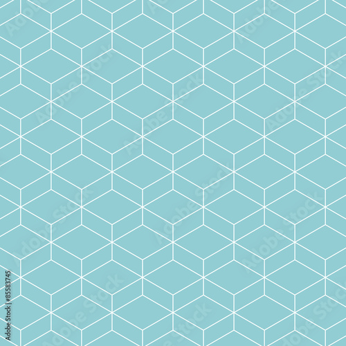 Cube pattern background. Vector background blue green. 
