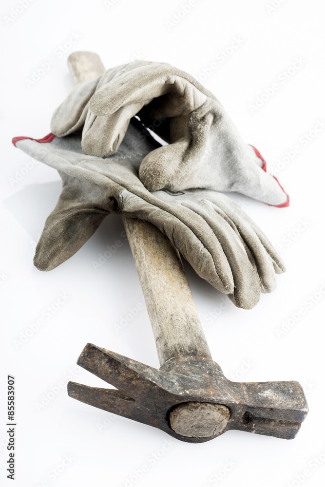 Fototapeta premium Claw Hammer and Workgloves