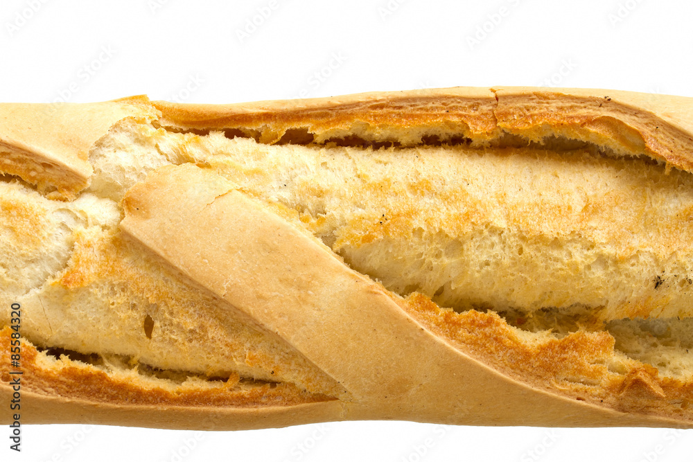 Close up image of crusty baguette