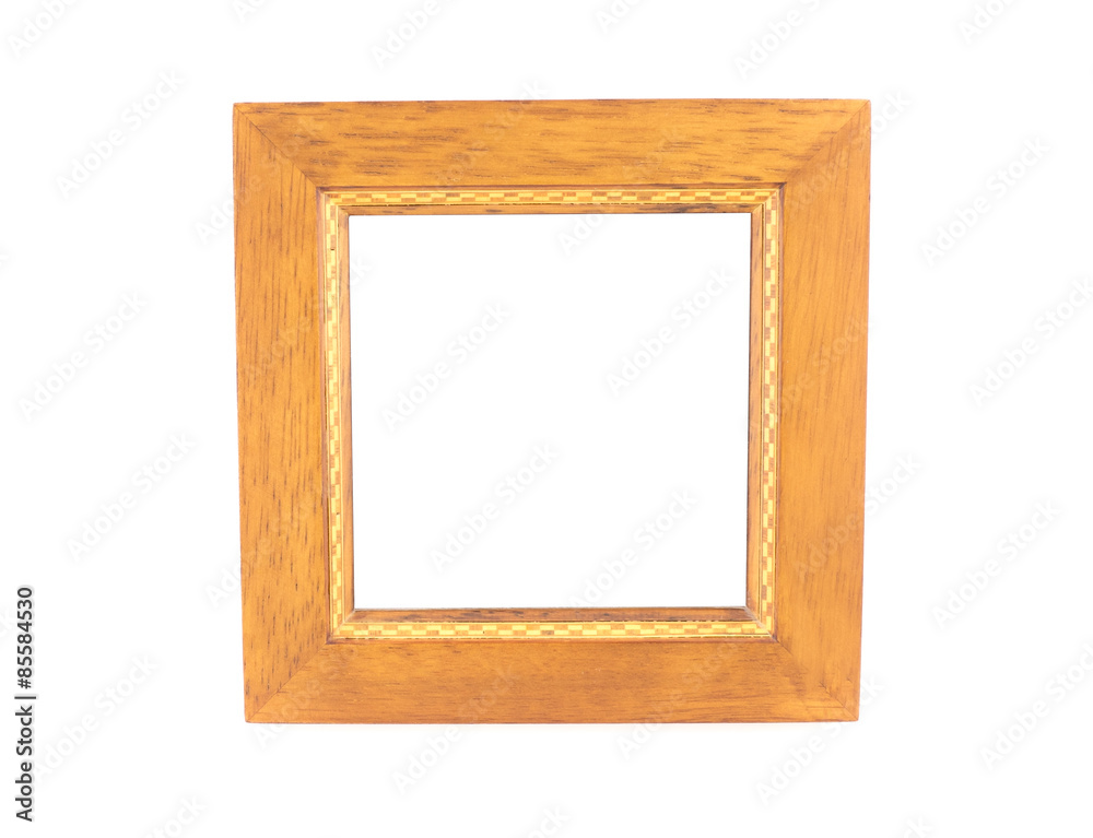 Blank Square wood frame on isolated white background Blank Square wood frame on isolated white background