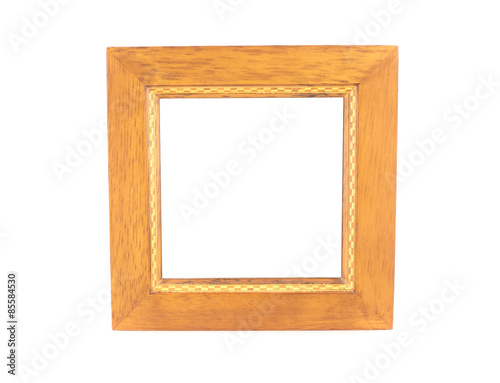 Blank Square wood frame on isolated white background