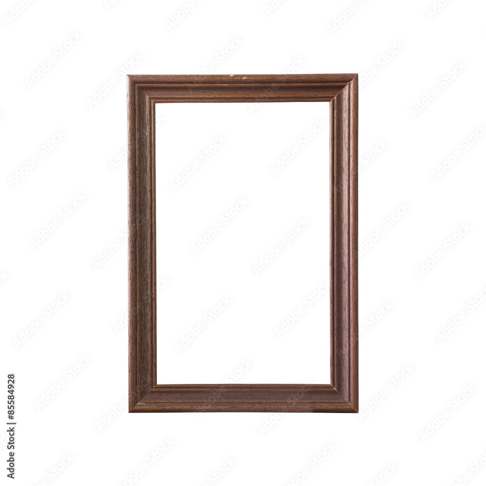 Classic wooden frame isolated on white background Classic wooden frame isolated on white background