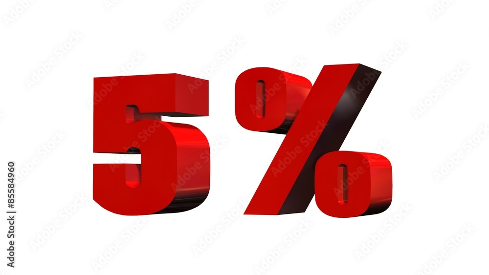 5% lettering isolated on white background 5% lettering isolated on white background
