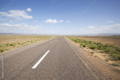 empty mountain road, morocco