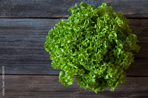 Salad lettuce natural organic vegetarian snack on vintage wooden
