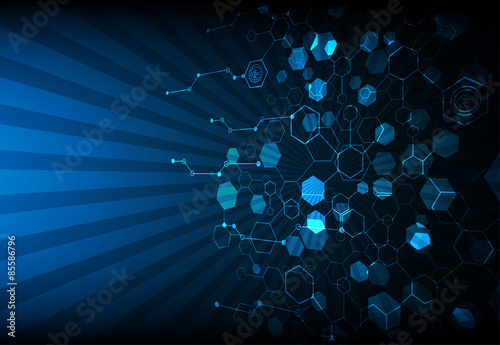 Blue abstract technological background