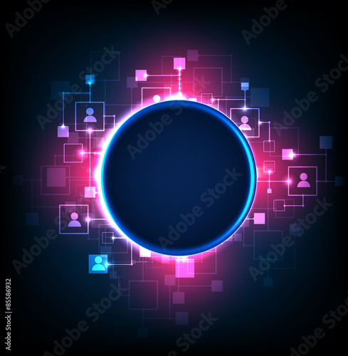 Abstract background, technology theme of social media.