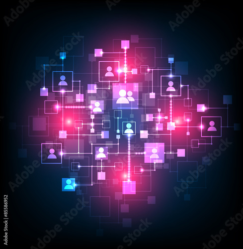 Abstract background, technology theme of social media.