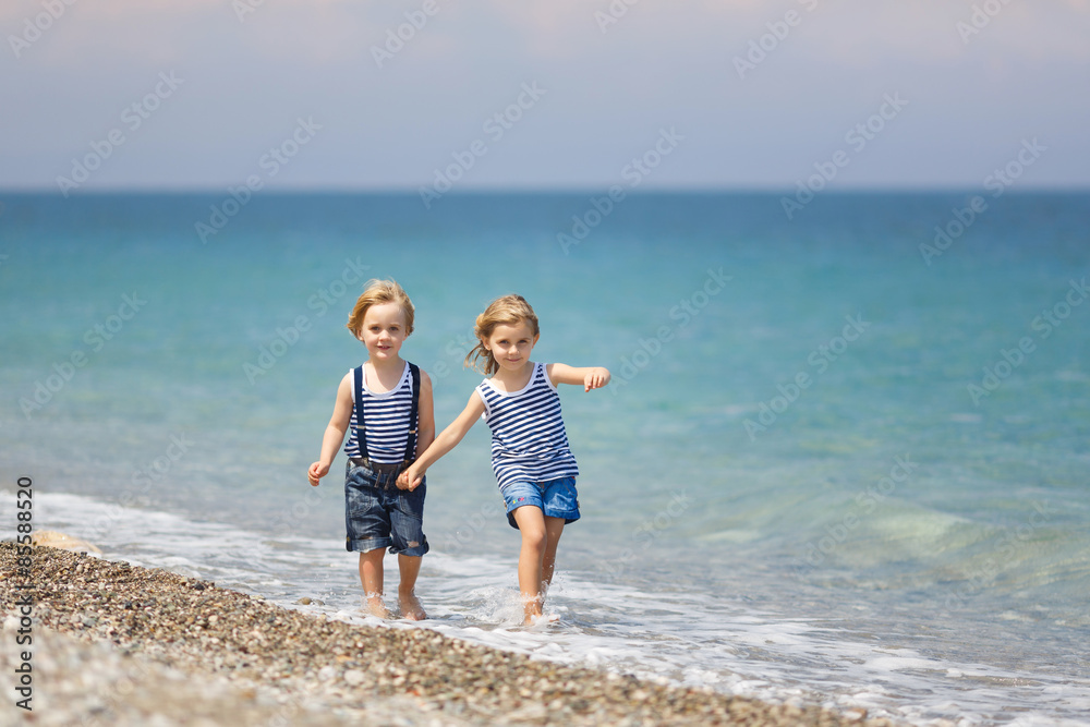 Two kids on the beach