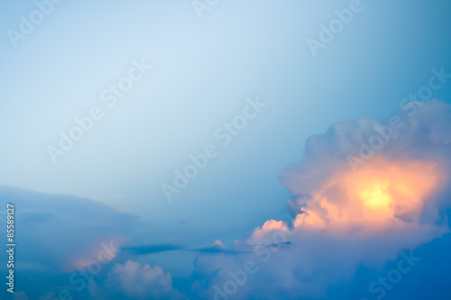 landscape of clouds in the blue sky