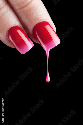 Canvas Print Red nail polish.