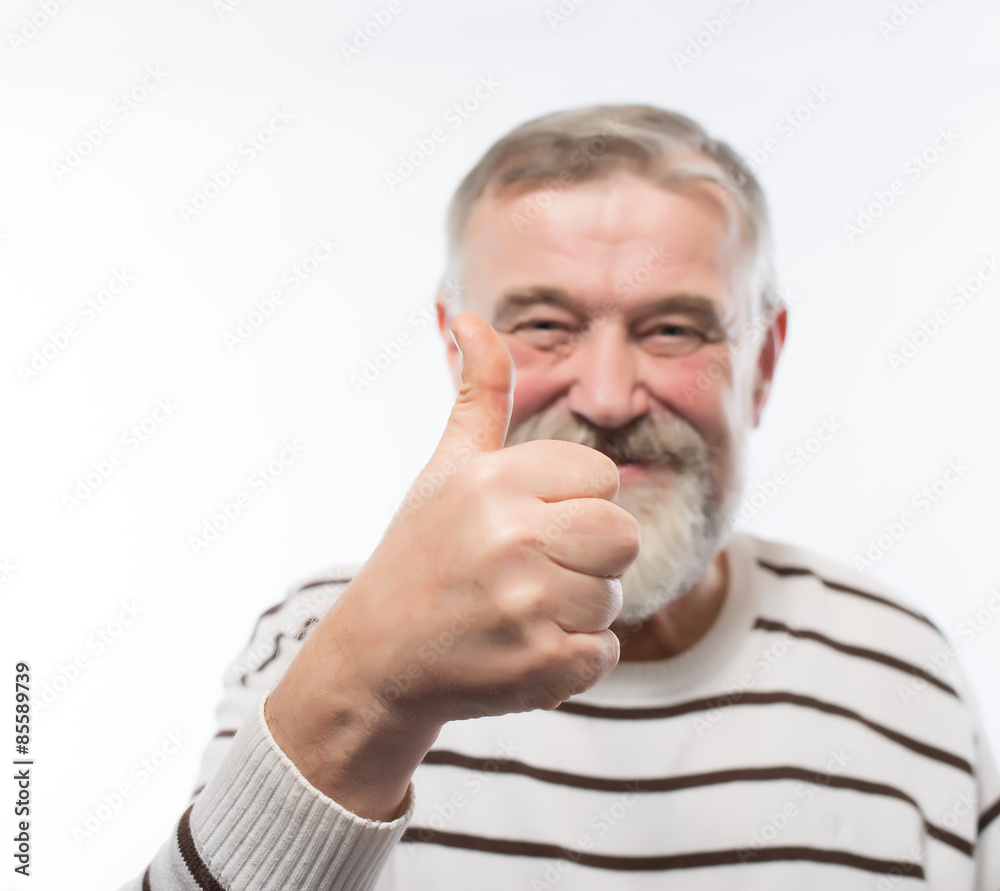 elderly man thumbs up