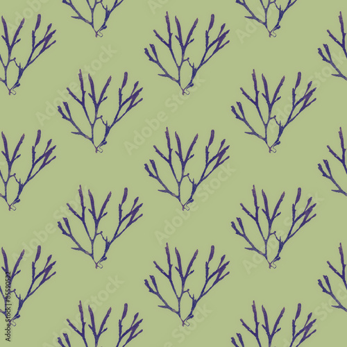 Print Seamless Pattern. Water plants with Light background.