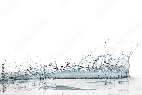 crown shaped water splash in natural color, isolated