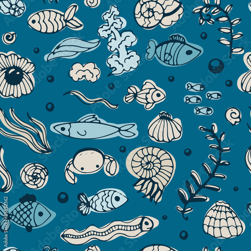 Seamless sea pattern © qilli