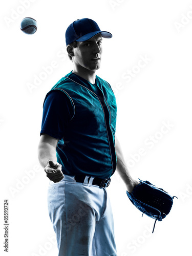 Photography man baseball player silhouette isolated