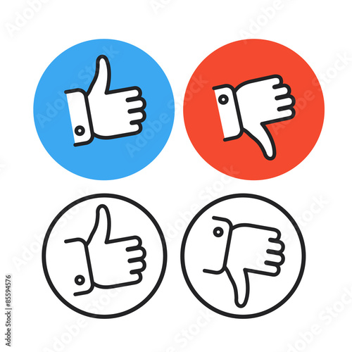 Approval lineart icons collection. Illustration