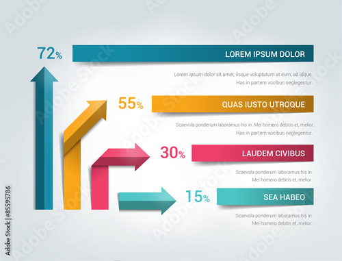 Arrow infographics flowchart. Vector.