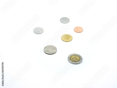 Coins of Thailand baht.