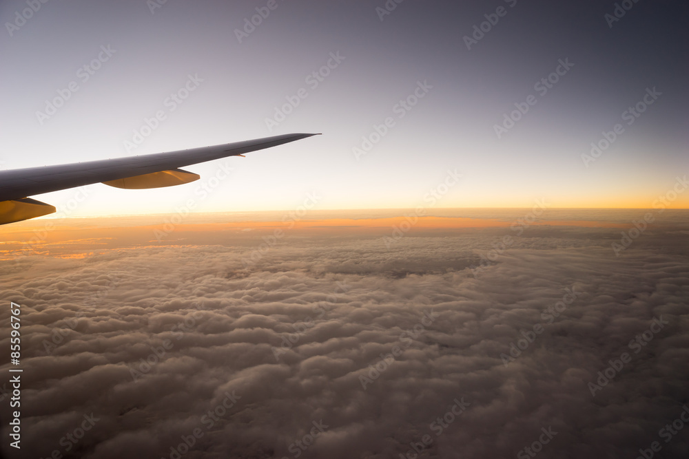 Airplane Wing in Flight from window.. Airplane Wing in Flight from window..