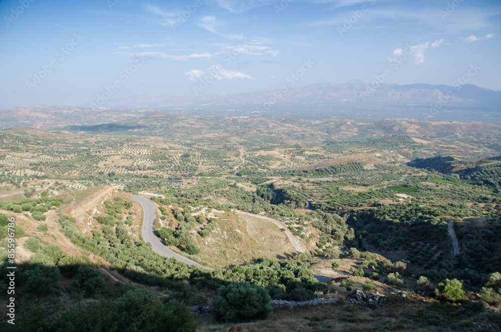 Blick über die fruchtbare Messara Ebene, Crete
