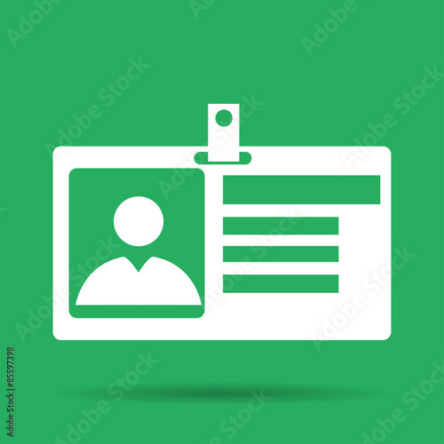 Identification card icon. Flat design style.