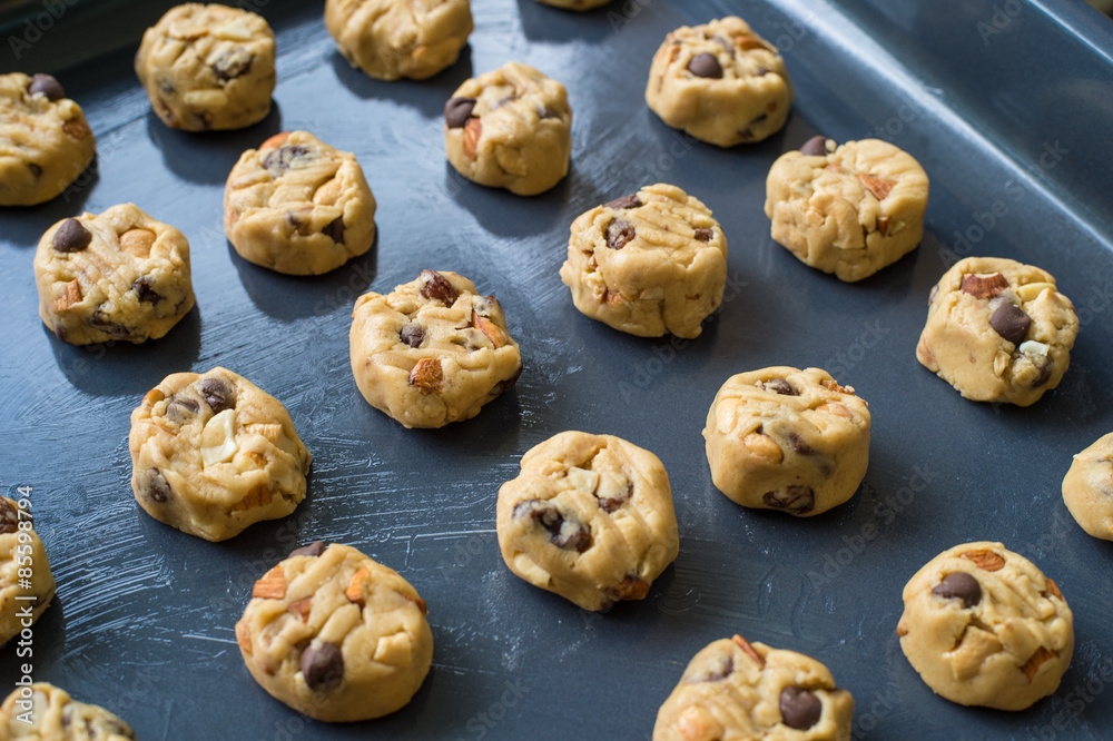 Selective focus with shallow depth of field on home made cookies Selective focus with shallow depth of field on home made cookies