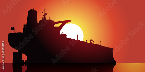 Petrolier couche de soleil