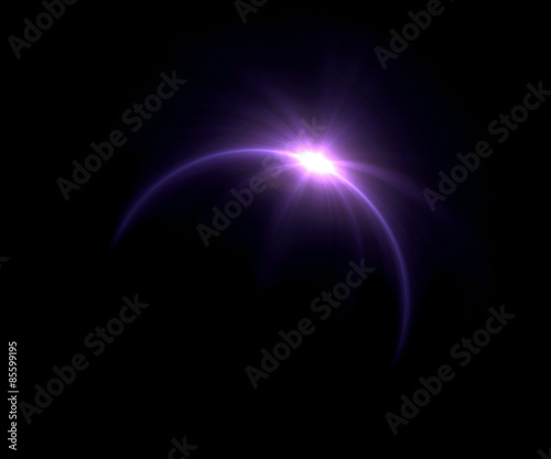 Solar eclipse purple ring flare