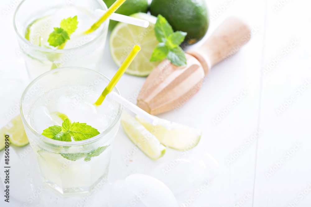 Lime mojito lemonade ice cold freshly made Lime mojito lemonade ice cold freshly made