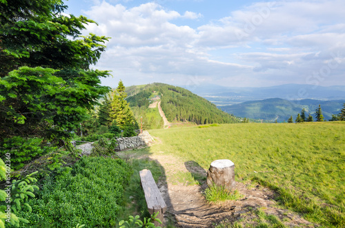 Klimczok mountain top - side view photo