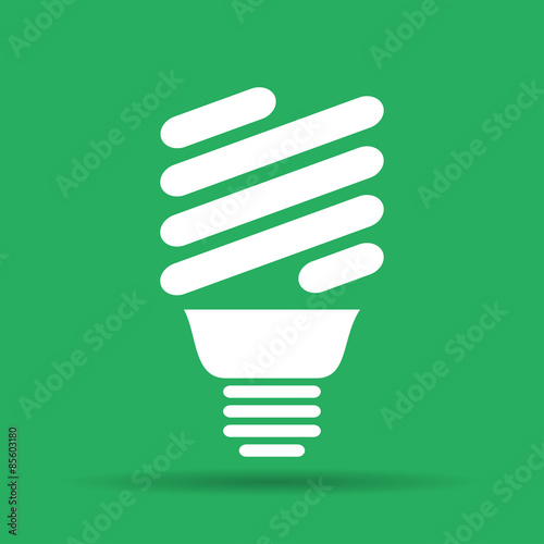 Vector energy saving fluorescent light bulb icon