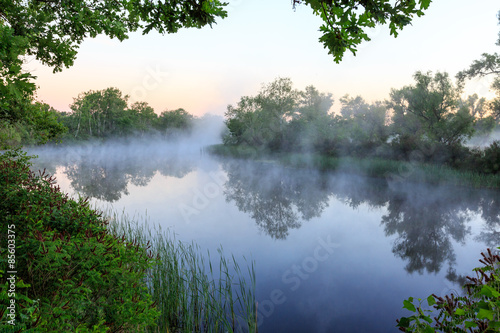 river at early morning tme