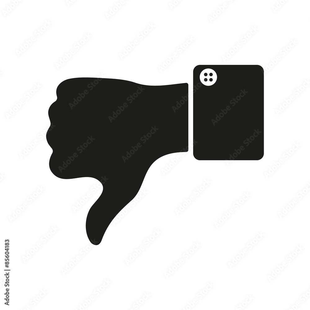 The thumb down icon. Against and no symbol. Flat The thumb down icon. Against and no symbol. Flat