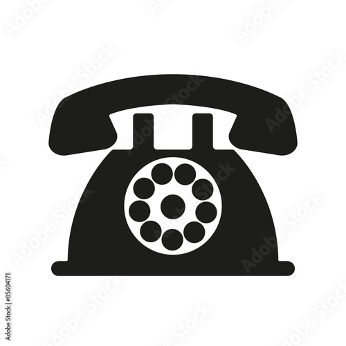 The phone icon. Telephone and support, hotline, helpdesk symbol. Flat