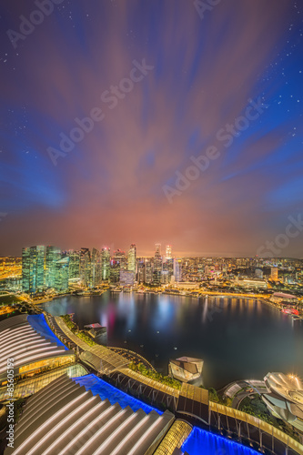 Singapore Skyline and view of Marina Bay