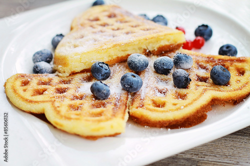 Breakfast - waffles with fresh berries