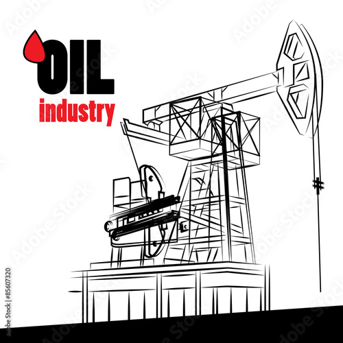 Oil industry - vector illustration oil pump isolated