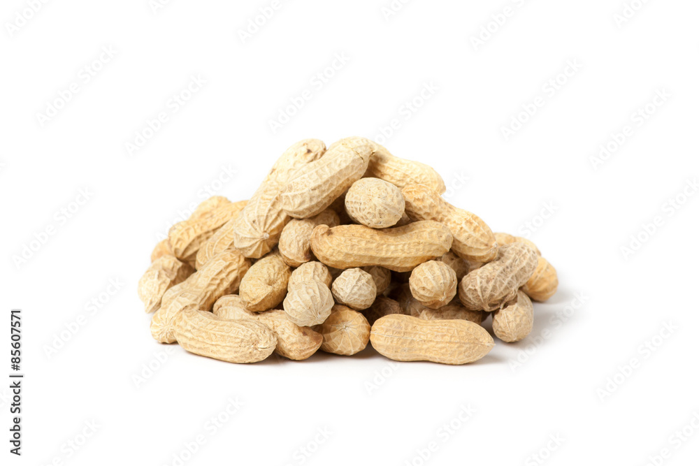 Peanuts heap isolated on white Peanuts heap isolated on white