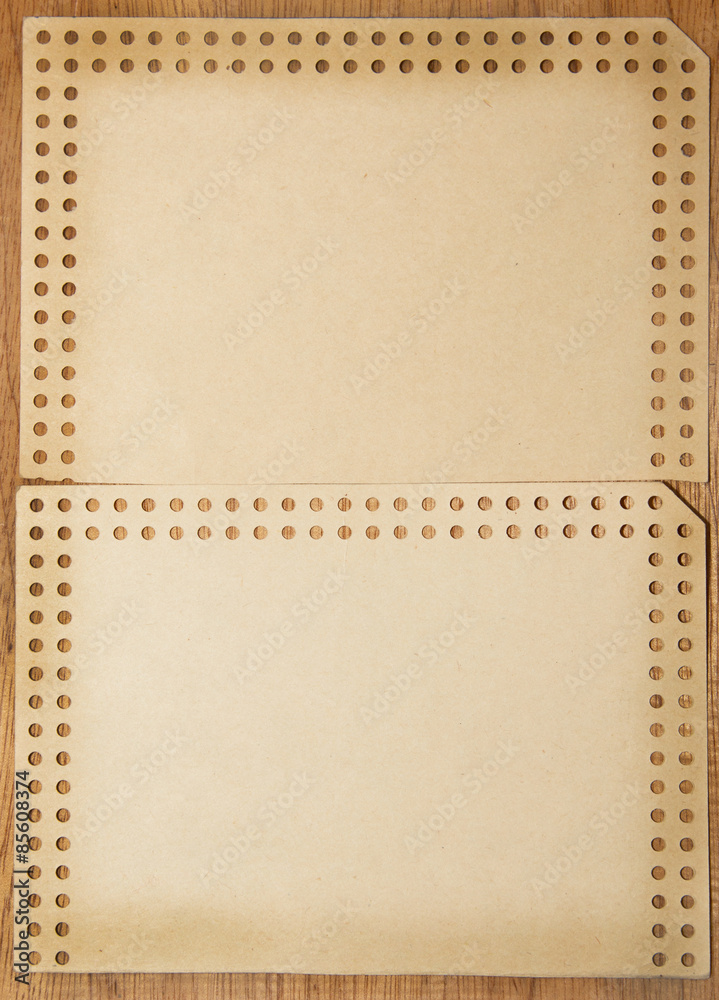 brown paper on a wooden background