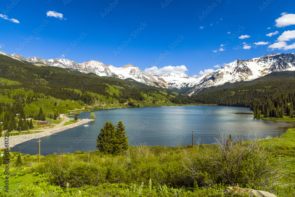 Trout Lake off of Highway 145 near Telluride, Colorado. Looking East.