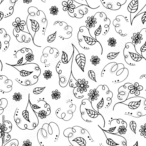 Abstract seamless floral pattern.